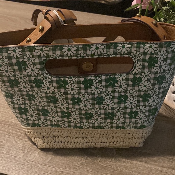 Lucky Brand Handbags - NWT Lucky Brand Azon Crossbody Bag in Juniper (Green, Cream, Tan/Brown print